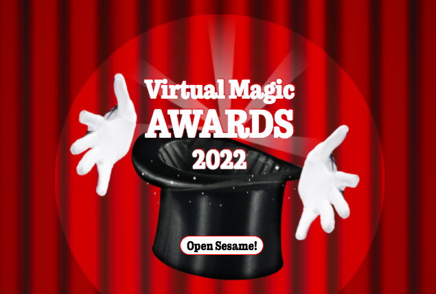 Screenshot of the Virtual Awards website design as seen when it was live