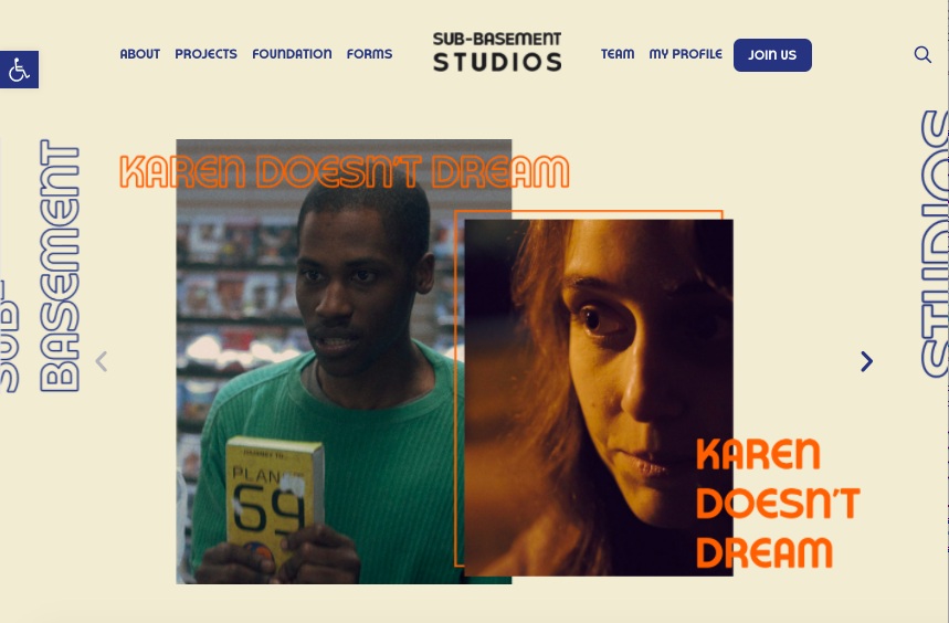 Screenshot of Sub Basement Studios' website